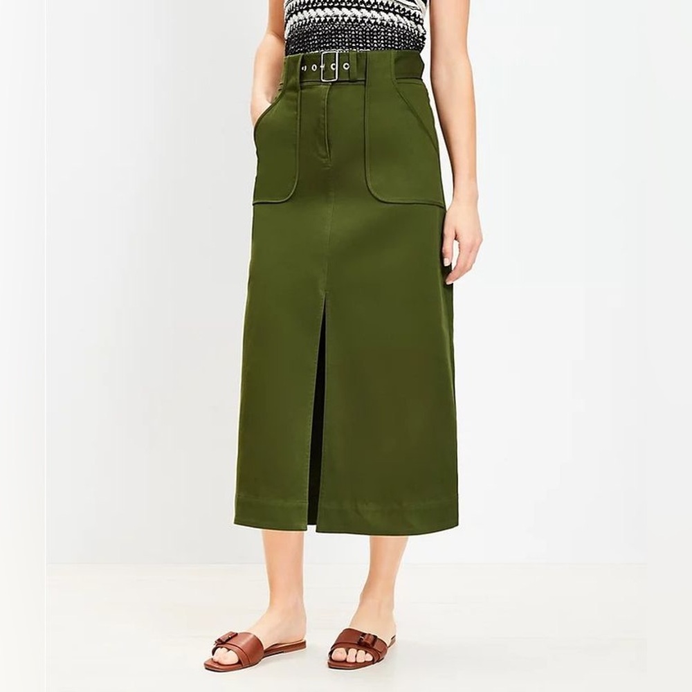 NWT LOFT Utility Pocket Midi Skirt